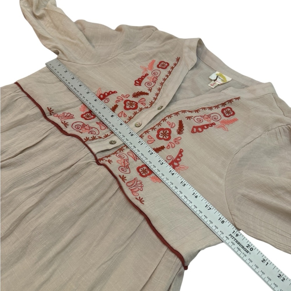 SOLD! ❌ Fig & Flower V-Neck Embroidered Bohemian Midi Dress L - Picture 13 of 15